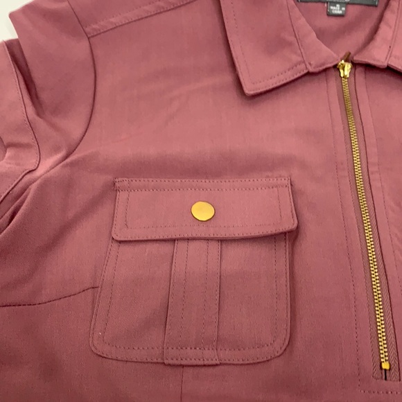 Sharagano Floraberry Dusty Mauve Utility Uniform Shift Dress New Nwt Size 6 - Picture 4 of 14